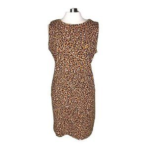 Old Navy XL fitted leopard print dress tan